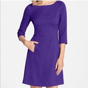 Vince Camuto Purple 3/4 Sleeve Dress